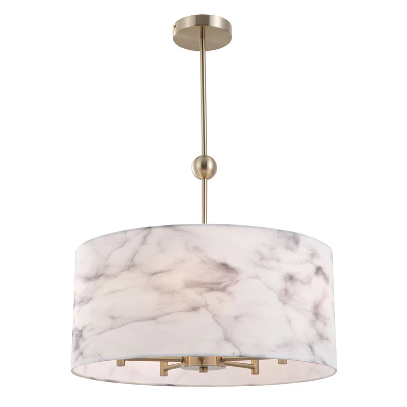 Lustre de tecido com 5 luzes
