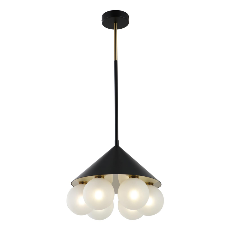 Lâmpada pendente geométrica minimalista de 6 luzes