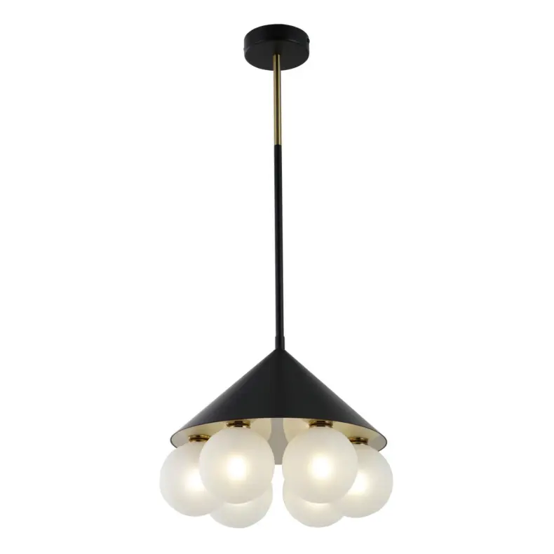 Candeeiro suspenso geométrico minimalista de 6 luzes