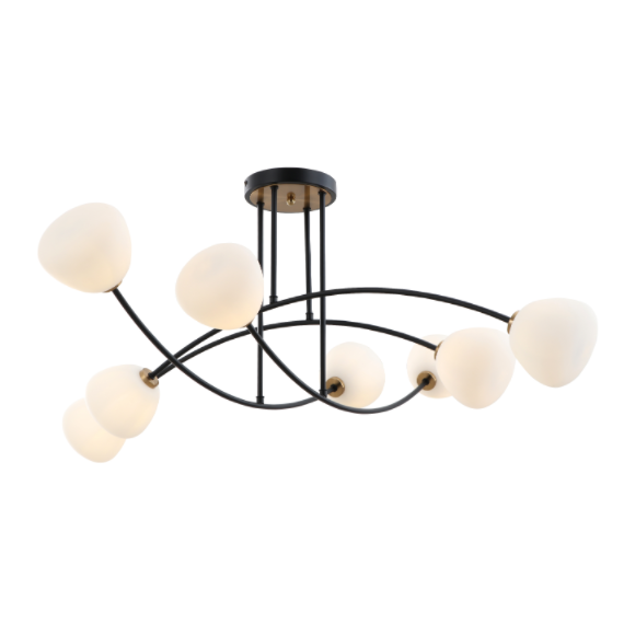 Luz de teto de montagem de nivelamento preto de 8 vidro
