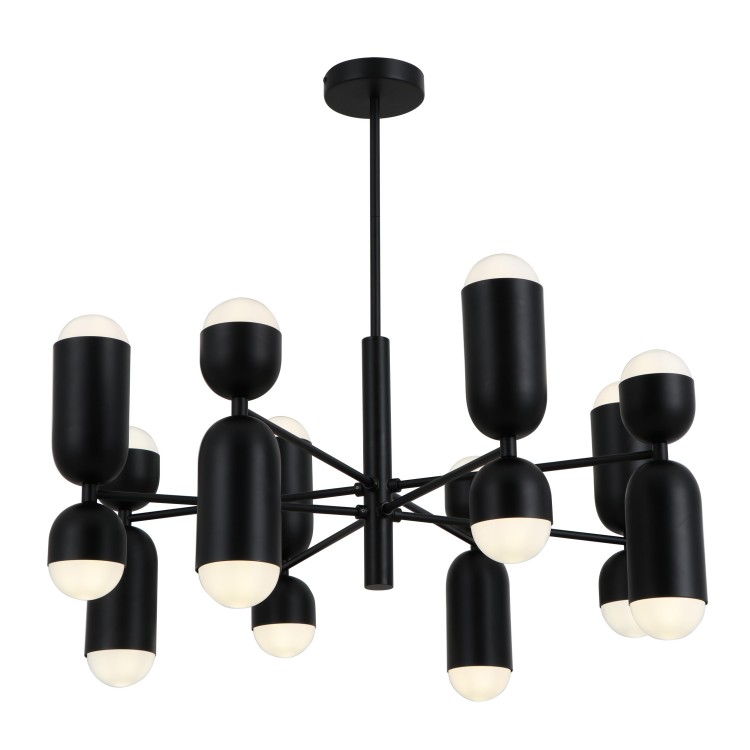 Luzes pendentes de Black Metal Arms 16-Bulbs