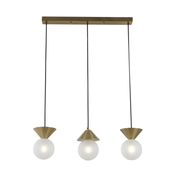 Lâmpada pendente linear de bronze escovadas