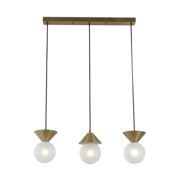 Lâmpada pendente linear de bronze escovadas
