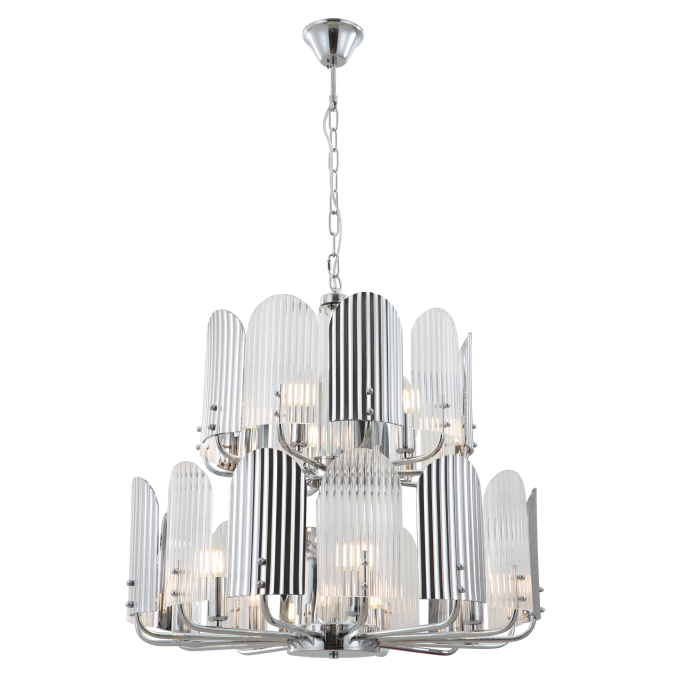Lustre de luxo de dupla camada com 12 luzes