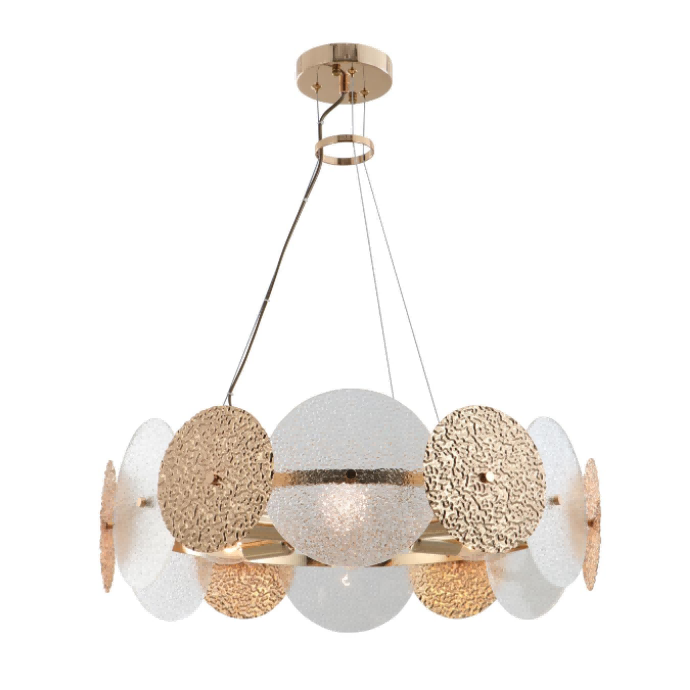 Lustre de anel de ouro de 6 luzes