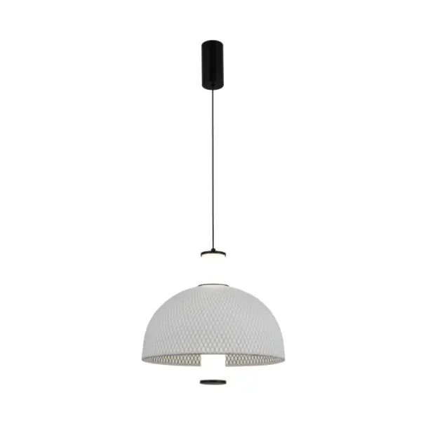 Candeeiro pendente LED minimalista em malha de seda