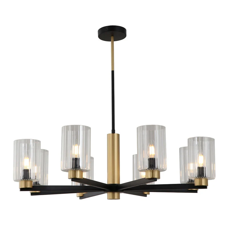 Lustre minimalista de metal preto