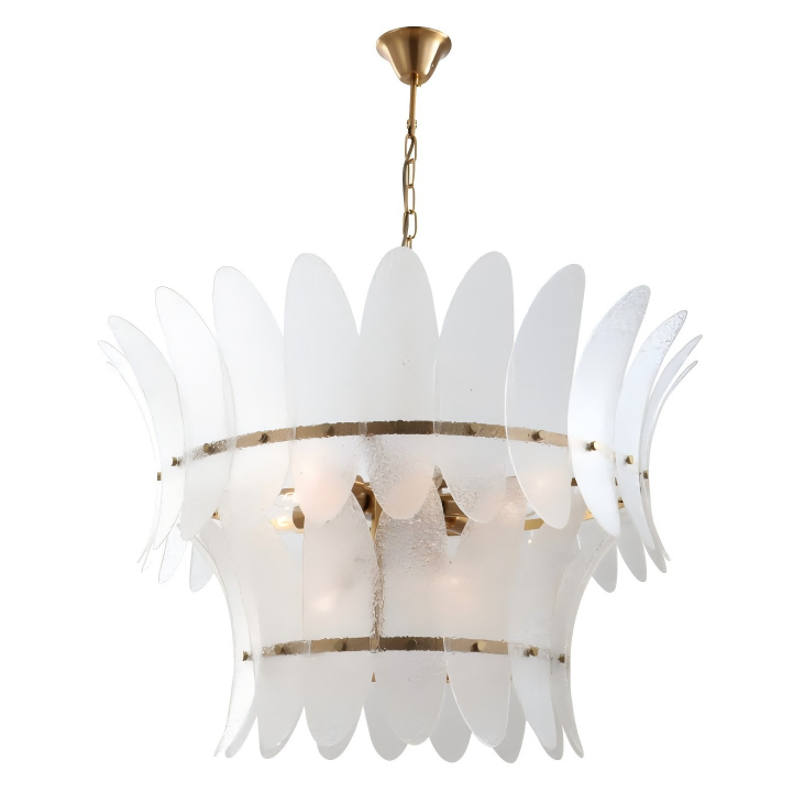 Lustre moderno de latão grande e luxuoso