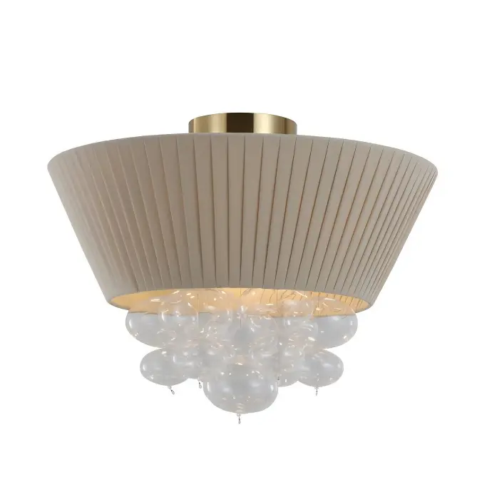 Luminária de teto bolha de tecido plissado