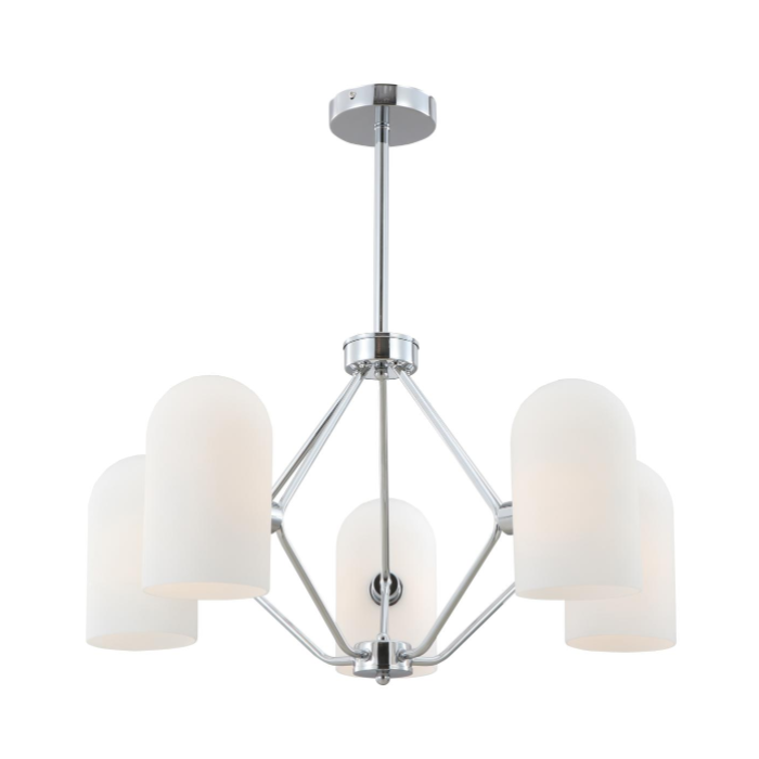 Lustre de 5 luzes do Chrome vintage