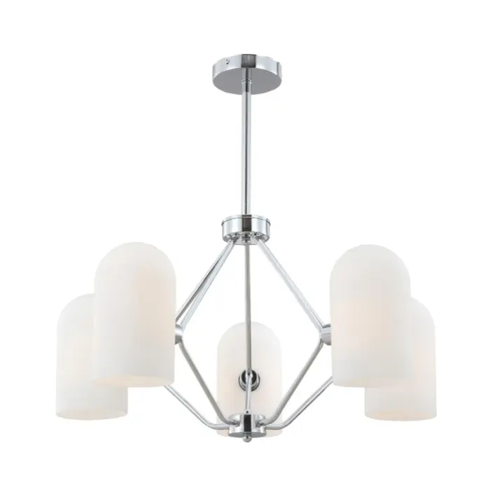 Lustre de 5 luzes do Chrome vintage