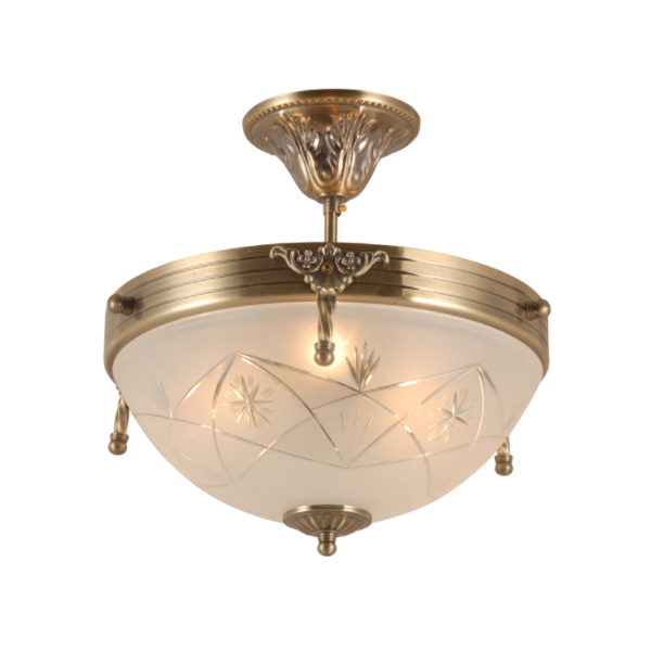 Lustre de cobre de vidro fundido vintage