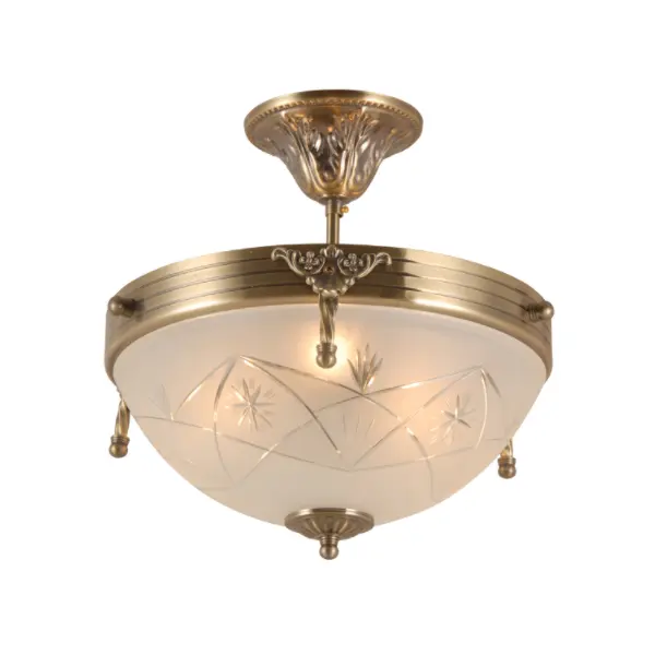 Lustre de cobre de vidro fundido vintage