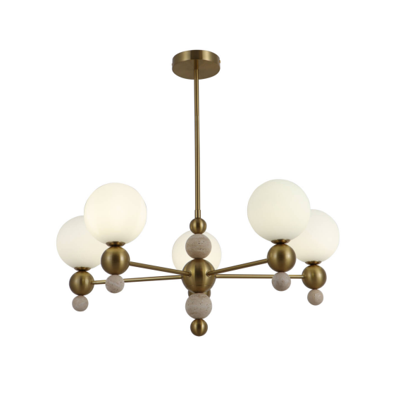 Lustre pendente de travertino amarelo